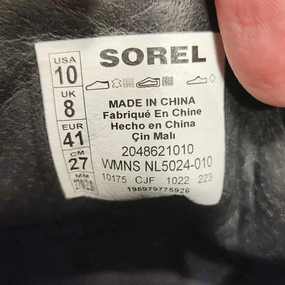 SOREL Women's Black Boots Size 10 ID NL5024-010 - Picture 12 of 12